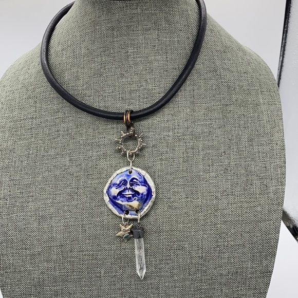 Handmade Jewelry - Once in a blue moon choker